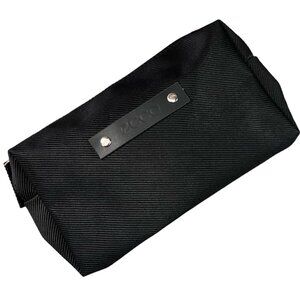 Ecco Men's Canvas Twill Black Zip Top Toiletry Cosmetic Travel Bag Pouch 9.5"x6"